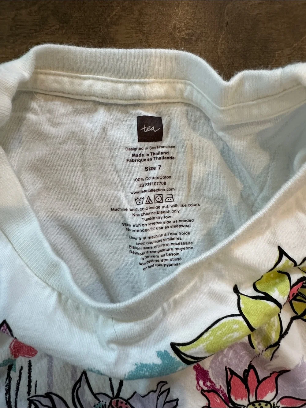Tea Collection Flower Graphic Tee, Size 7.